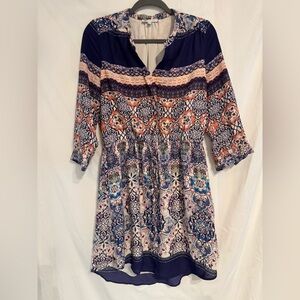 DR2 Multicolor Patterned Mini Dress